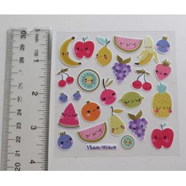 Violette Stickers - FRUIT PARTY - 4x4 Square NEW RELEASE Stickers #K233