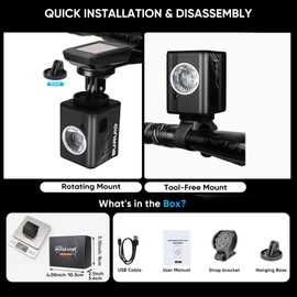 Suruid 2500 Lumens Light Auto-Sensing Bike Lights for Night Riding, Super Bright Aluminum IPX6 Waterproof Bike Headlight, 6Mode Bicycle Light, Tool-Free, Bike Headlight for Mountain Road Bike