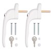 Neoteck 2Pcs Window Handle Universal Espag Key Locking Lockable Double