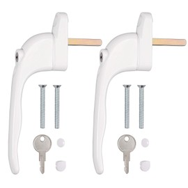 Neoteck 2Pcs Window Handle Universal Espag Key Locking Lockable Double Glazing UPVC Window Handle - 40mm Spindle Length