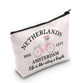 JNIAP Amsterdam Gift Netherlands Bike City Cosmetic Bag Netherlands Trip Gift (Netherlands Bike Bag)