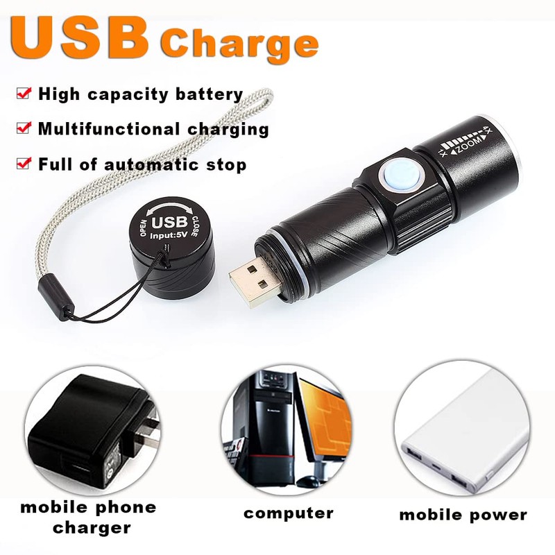 DARKBEAM UV Light Rechargeable USB Flashlight 395nm Blacklight Ultraviolet Wood's
