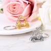 2pcs Golf Cart Keychain, Zinc Alloy Golf Keychain Silver Gold