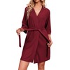Ekouaer Womens Waffle Knit Robe Christmas Waffle Knit Lounge Robe