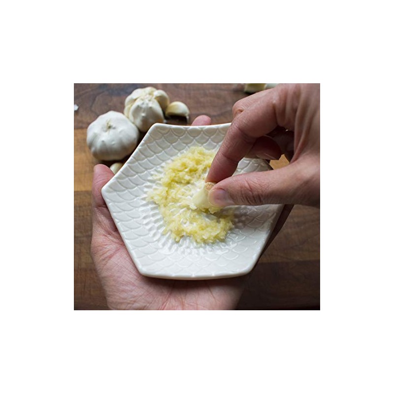 The Grate Plate 3 Piece Handmade Ceramic Garlic Grater Set