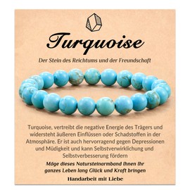 POWWA Stress Relief Anxiety Yoga Bracelet, Natural Crystal Stone Healing Bracelet, Good Luck Gift, Length: