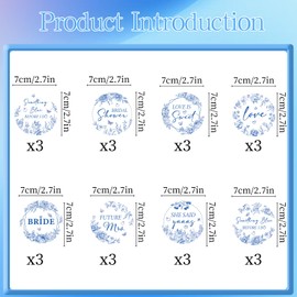 Aposwow Something Blue Before I Bridal Shower Do Cupcake Toppers Decorations, 24PCS Something Blue Bridal Shower Cupcake Picks Decoration for Bachelorette Engagement Wedding Party Decor