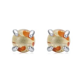 Amber Earrings 925 Sterling Silver Genuine Baltic Amber Jewelry Stud Earring Gifts for Girls Women