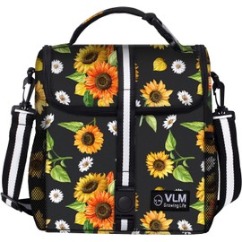 VLM Lunch Box for Women, Insulated Lunch Bag Women with Adjustable Shoulder Strap, Cute Lunch Tote Bag for Work,Picnic,Camping