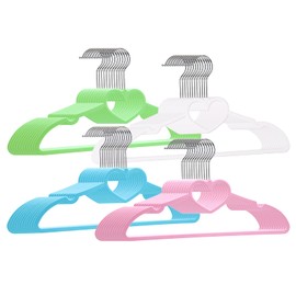 ZRKFSR Plastic Hangers 20 Pack, Heart-Shaped Clothes Hanger Ultra Thin Space Saving - Rainbow Hangers with 360 Degree Swivel Hook - Strong and Durable Adult Coat Hangers for Dress, Shirts, Coats