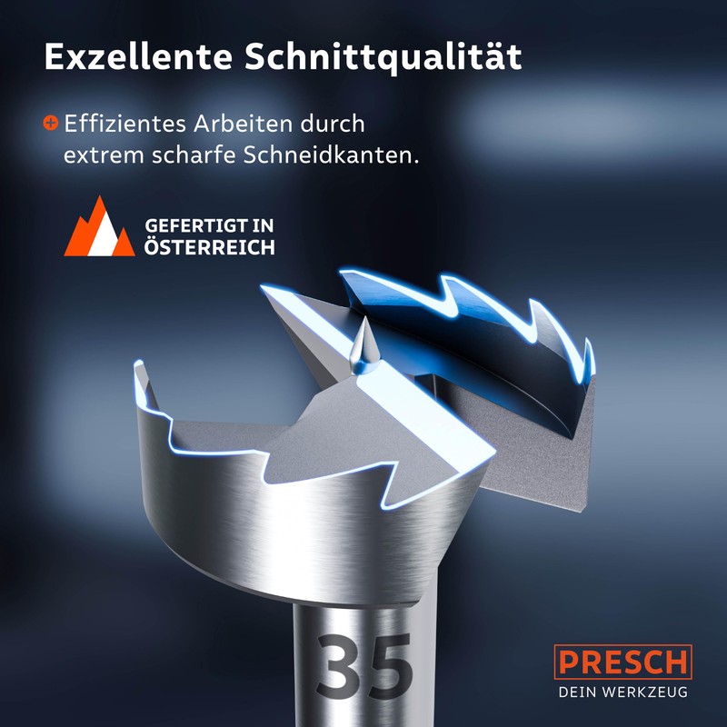 Presch Forstner drill bit, diameter 35 mm, extremely sharp, durable