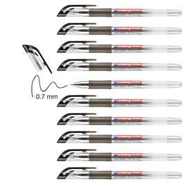 edding 2185 gel roller - black - box of 10 - 0.7 mm - gel pen for writing, drawing, colouring mandalas, bullet journals - black gel pen, colour gel pen