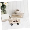 Abaodam 2PCS Unfinished Wooden Car Shaped Coin Bank DIY Craft