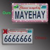 MAYEHAY Pink License Plate Frame 2 Packs Bling License Plate