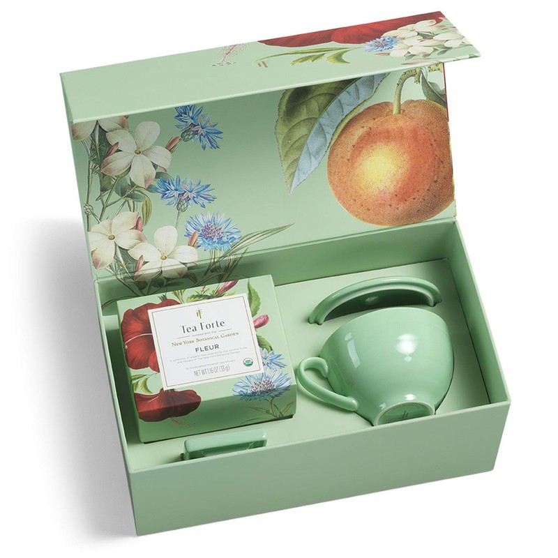 Tea Forte Fleur 3-Piece Premium Tea Gift Set with Pale