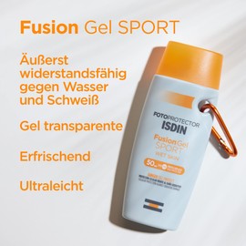 ISDIN Fusion Gel Sport SPF 50+ (100 ml) | Full Body Sun Protection Gel for Sports | Ultralight and Cooling