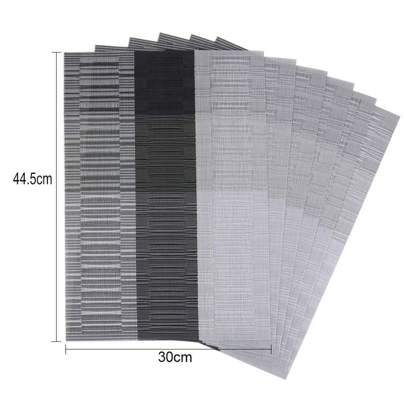 Time to Sparkle 13 PCS Vinyl Woven 6pcs Placemats +