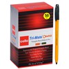 Cello Tri-Mate Orange Ballpoint Pens Medium Point Biro, (Black, Pack