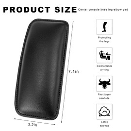 NYTKL 2PCS Car Center Console Knee Leg Elbow Cushion Pad, Soft Leather Auto Armrest Pillow Thigh Support with Memory Foam, Universal Door Arm Rest Pad Knee Cushion Relieves Fatigue