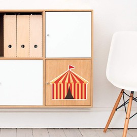 Large 210mm 'Circus Tent' Permanent Sticker Decal for Cars/Windows/Bins/Walls etc (DW00117462)