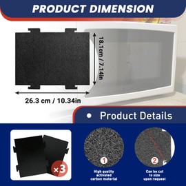 6 Pack W11282981 Microwave Charcoal Filters Replacement Compatible with Kitchen Aid/Whirlpool Microwave Range, Activated Charcoal Filters Replaces KMLS311HS, WML55011HS, YKMLS311HS, YWML75011H