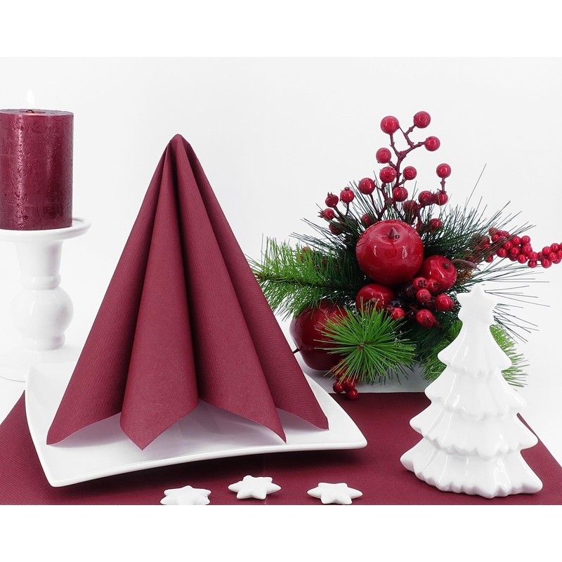 50 APARTina Napkins Fabric-Like Airlaid Plain Colour: Berry Size: 40