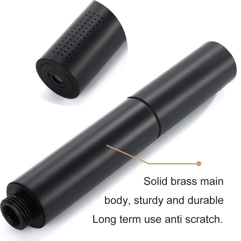 Matte Black Solid Brass Round Double Function Handheld Shower head