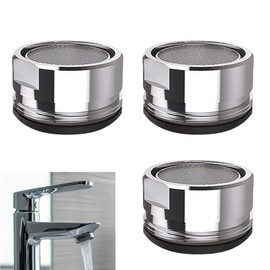 3 PCS Tap Filter Replacement Insert Spout Tap Aerator 24mm Male Brass Spout Threaded with Gasket Water Saver Spout Filter Mesh Tap Faucet Aerator