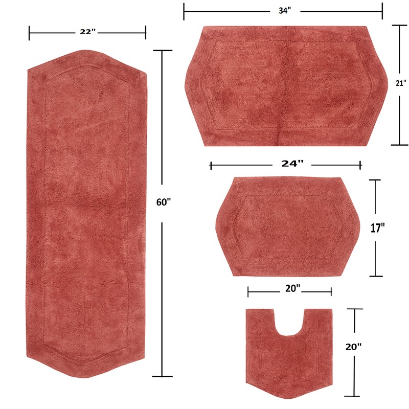 Home Weavers Waterford Collection 100% Cotton Tufted Bath Rug, Extra