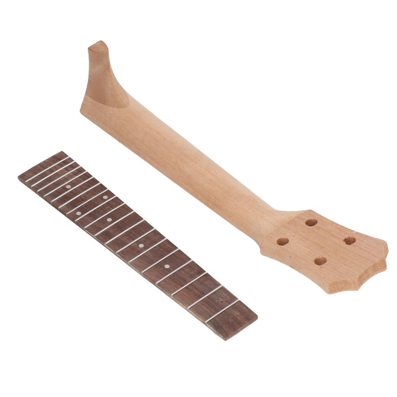 Ukulele Fretboard Neck Set Rosewood Okoume Wood Fingerboard Replacement for