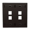 Leviton 4-Port Dual Gang QuickPort Wallplate with ID Windows, 42080-4EP,