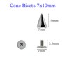 Megoto 100 Sets Cone Spikes Screwback Studs Rivets Metal Spikes