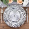 TABLECLOTHSFACTORY 6 Pack | 13" Sparkling Silver Diamond Disposable Dinner