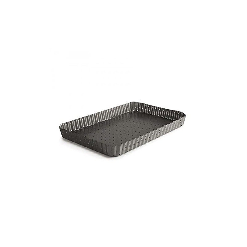 Ibili 835231 Perforated Oblong Pan 31X21, Rolled Steel Plate, Black