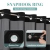 eachope Black No Hook Waffle Weave Shower Curtain with snap-in