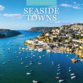 Red Robin 2025 Seaside Towns Monthly Wall Calendar | 12" x 24" Open | Premium Thick & Sturdy Paper | Hangable 12 Month Calendar | Plastic Free | 4 Month Transition Page for 2024