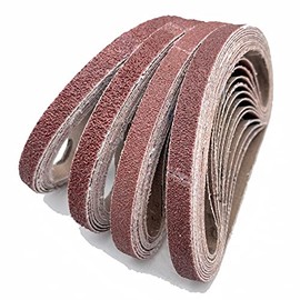 H2solution 48 Pcs 3/8 x 13 Inch Sanding Belts, Aluminum Oxide Abrasive File Belts for 3/8 Inch x 13 Inch Air Belt Sander, 8 Each of 40 80 120 150 240 400 Grit
