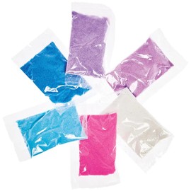 Baker Ross AW926 Winter Coloured Sand, Christmas Arts and Crafts (Pack of 12), Assorted, Medium