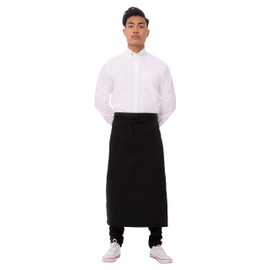 Chef Works Unisex Two Pocket Bistro Apron, Black, One Size