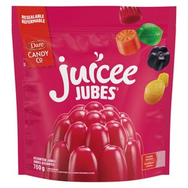 Dare Foods Limited Dare Juicee Jubes - Mixed Fruit, Soft and Chewy Ju Jubes Candy, Gluten Free, Dairy Free, Fat Free 700g