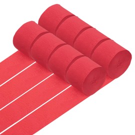 PATIKIL Crepe Paper Streamers, 8 Rolls 656ft Rainbow Streamers for Party Decorations Wedding Ceremony Birthday Indoor Decorations, Red