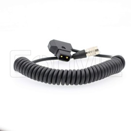 Anton Bauer D-Tap To Male Hirose 4 Pin Power Coiled Cable For Zaxcom Sound Devices