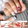 Juego de 6 brochas de uñas acrílicas y 4 platos