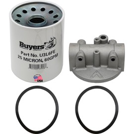 Buyers Products HFA22525 HFA Series 2 Hydraulic Filter Assembly, 25 Micron Filter Rating, 25 PSI Bypass, 1-1/4" NPT Ports, Hydraulic Equipment Parts