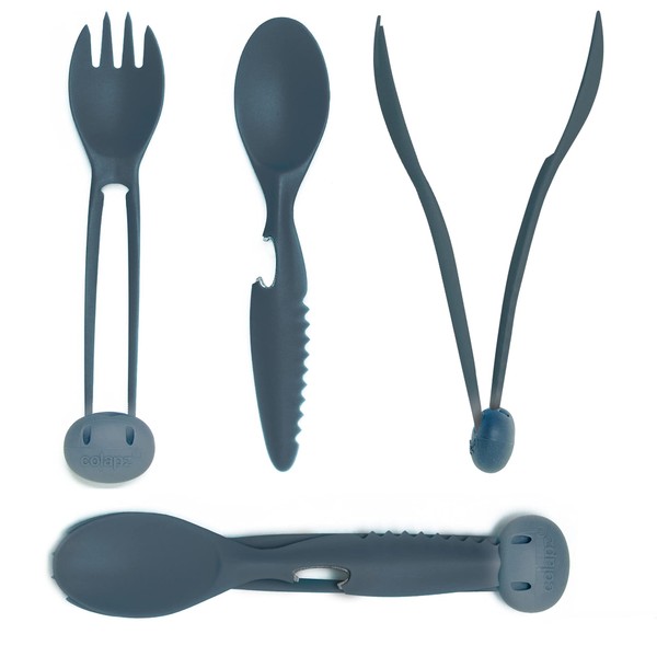 Colapz Grey 7-in-1 Travel Cutlery Set - Camping Cutlery Set