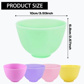 Rowcay 3.3-Inch Silicone Facial Mask Mixing Bowl Set | Multi-Colored 5-Piece DIY Skincare Tool for Home Beauty Salon Use