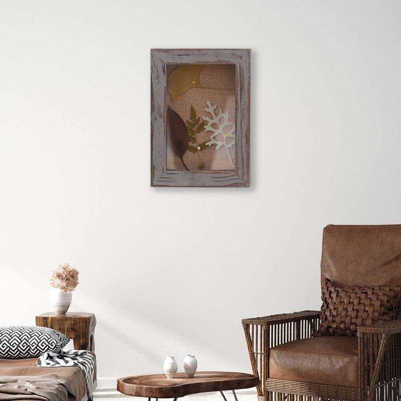 Rustic Grey Shadow Box 5x7, Small Shadow Box Frame with