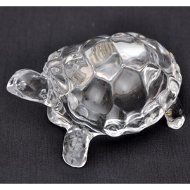 Petrichor Fengshui Vastu Original Clear Crystal Turtle for Peace & Prosperity (XtraLarge - 7.5 inches)