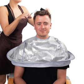 Jazooli Hair Cutting Cloak Umbrella Cape, Foldable Waterproof Hairdressing Umbrella Cape Apron Cloak Hair Catcher, for Cuts, Hair Colouring, Hair Salon, Barbers, Adult & Child