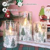 Impress Life Christmas Tree Glass Flameless Candles with Remote Battery